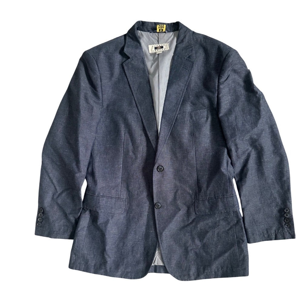 Joseph Abboud Mens Navy Blue Textured Two Button Blazer‎ Sport Coat Size Medium